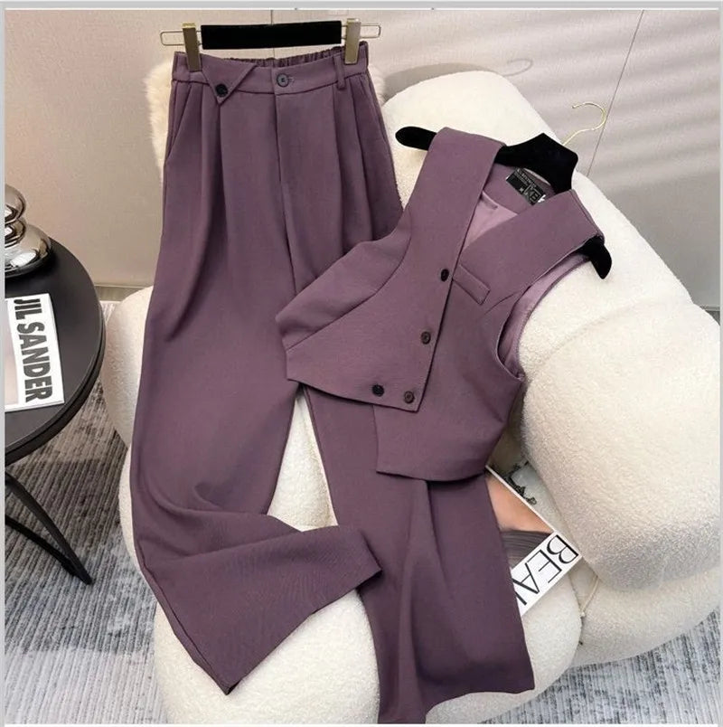 Ensemble Chic & Tendance – Gilet Tailleur et Pantalon Assorti