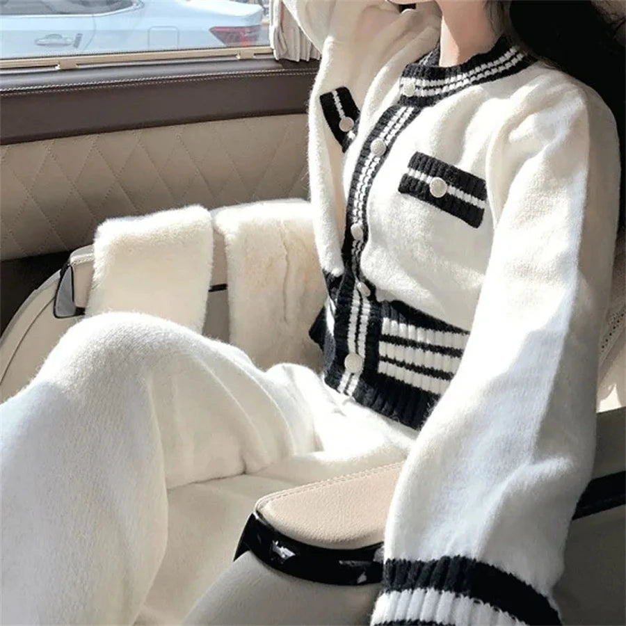 Ensemble Cardigan Court & Pantalon Large